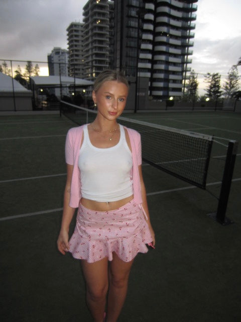 Strawberries and Cream Mini Skirt Pink