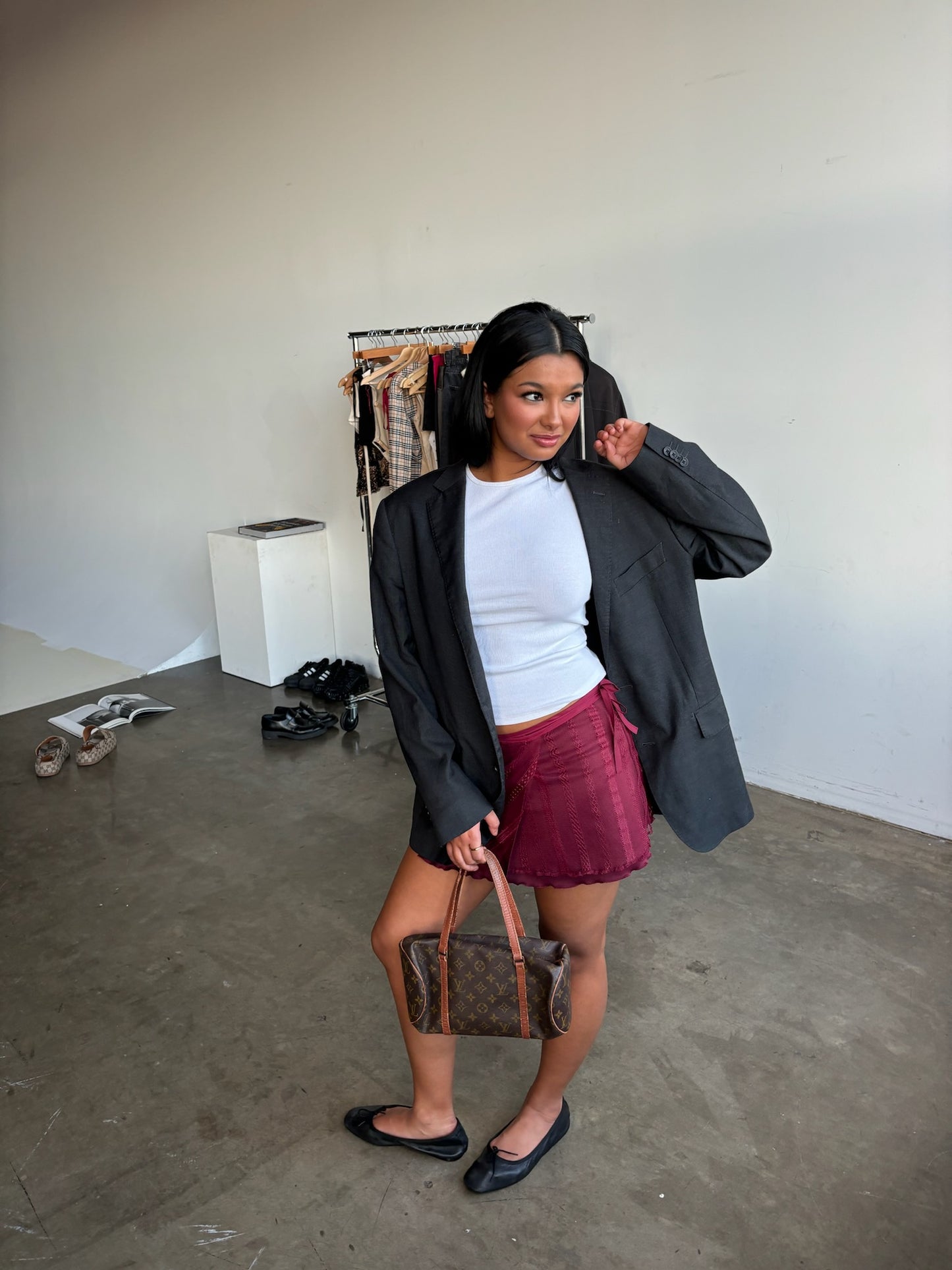 Wrap Skirt Wine/Lace