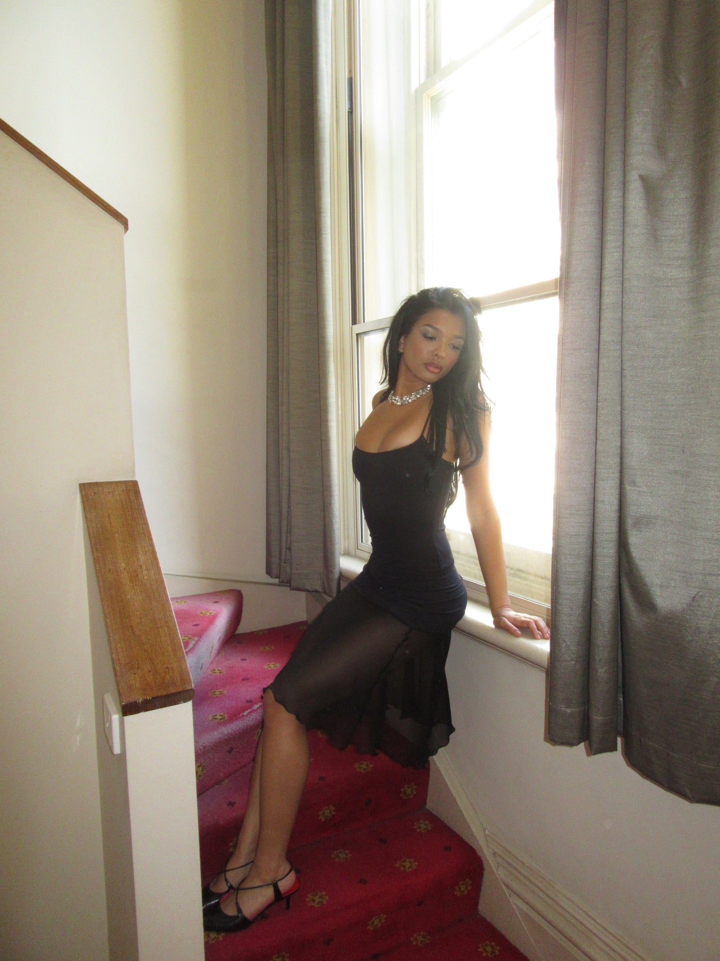 Silk Slip Skirt Black