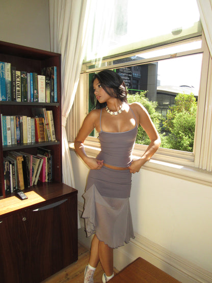 Silk Slip Skirt Storm