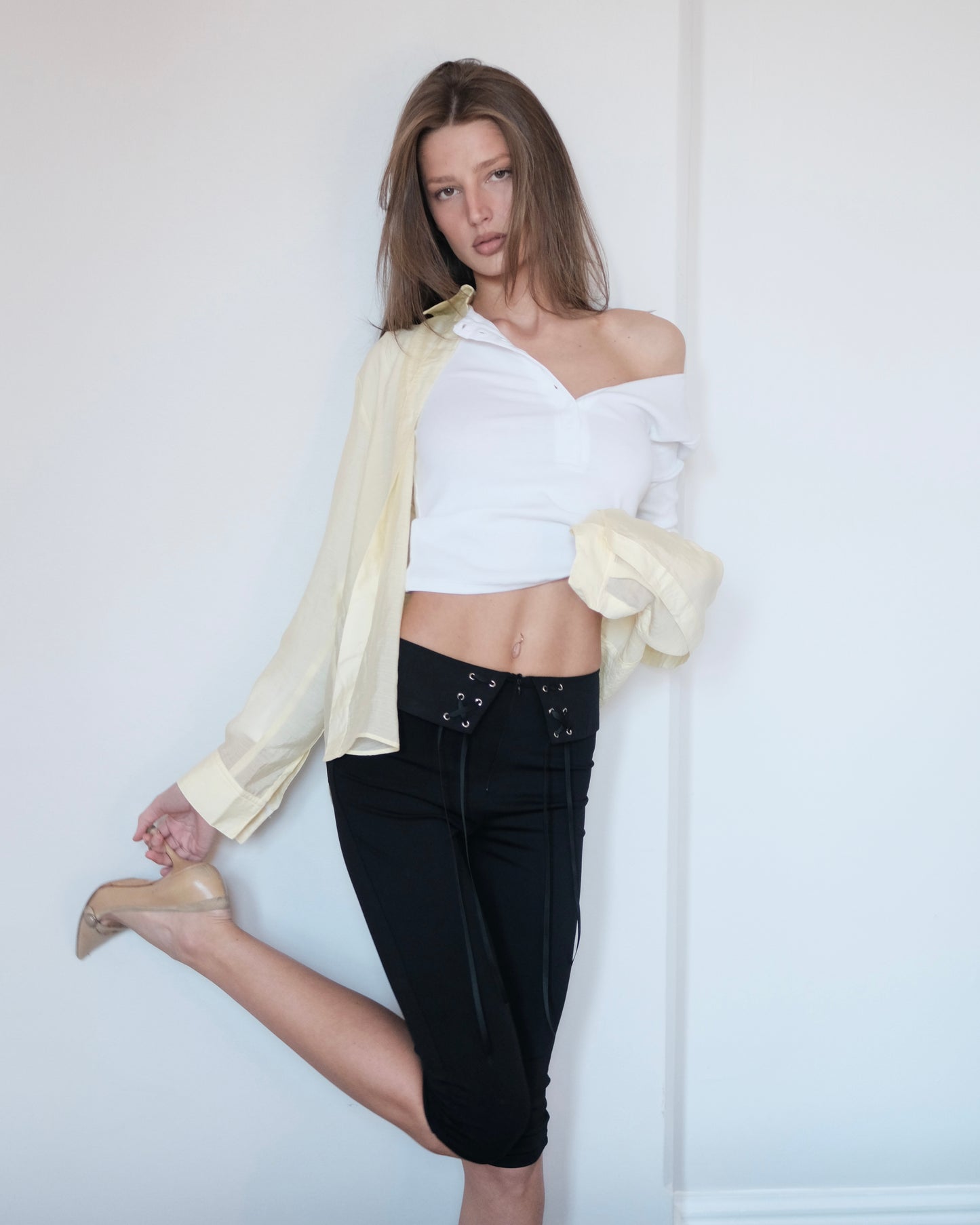 Black Tailored Capri